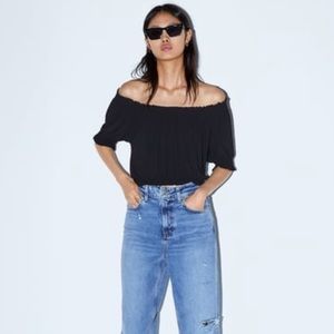 Zara Off Shoulder Crop Top